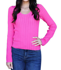 Scala - Lace Long Sleeve U-neckline Top
