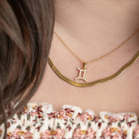 Starlette - Women's Gemini Necklace With Sparkling Cz Stones