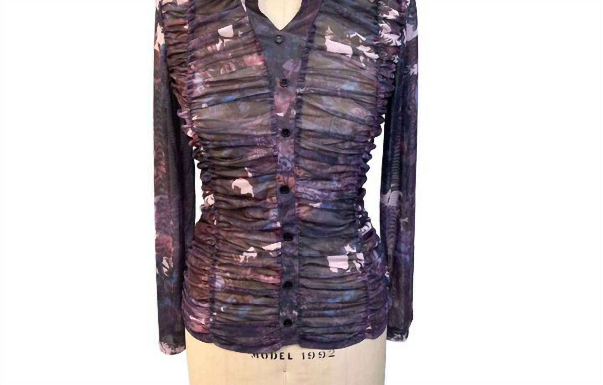 Adore - Ruched Button Down Top