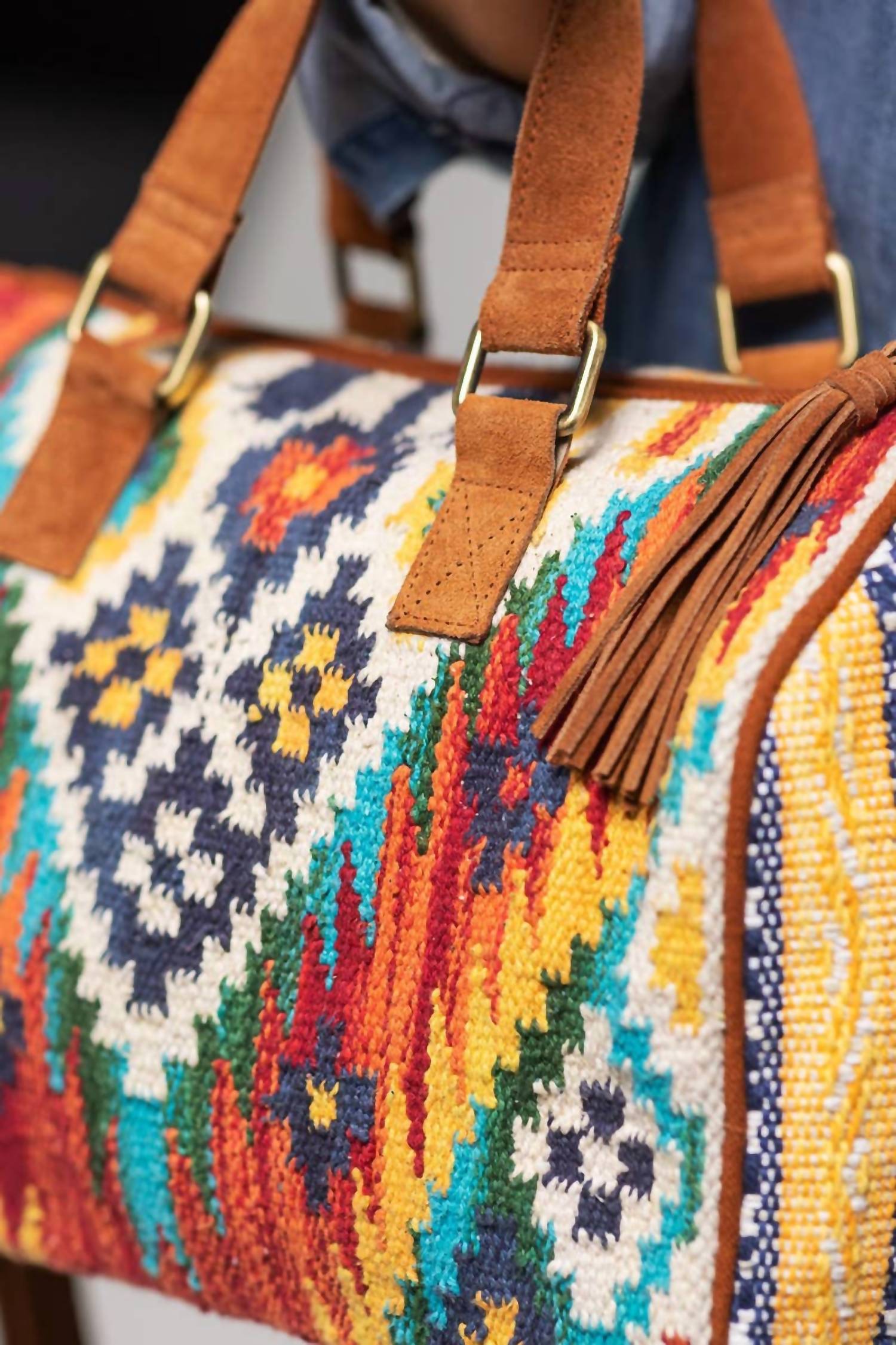 Urbanista - Women's Hand-woven Cotton Chenille Boston Bag