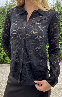 Red Haute - Lucia Lace Boyfriend Shirt