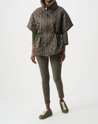 Joseph Ribkoff - Quilted Nylon Shawl Neck Boxy Vest