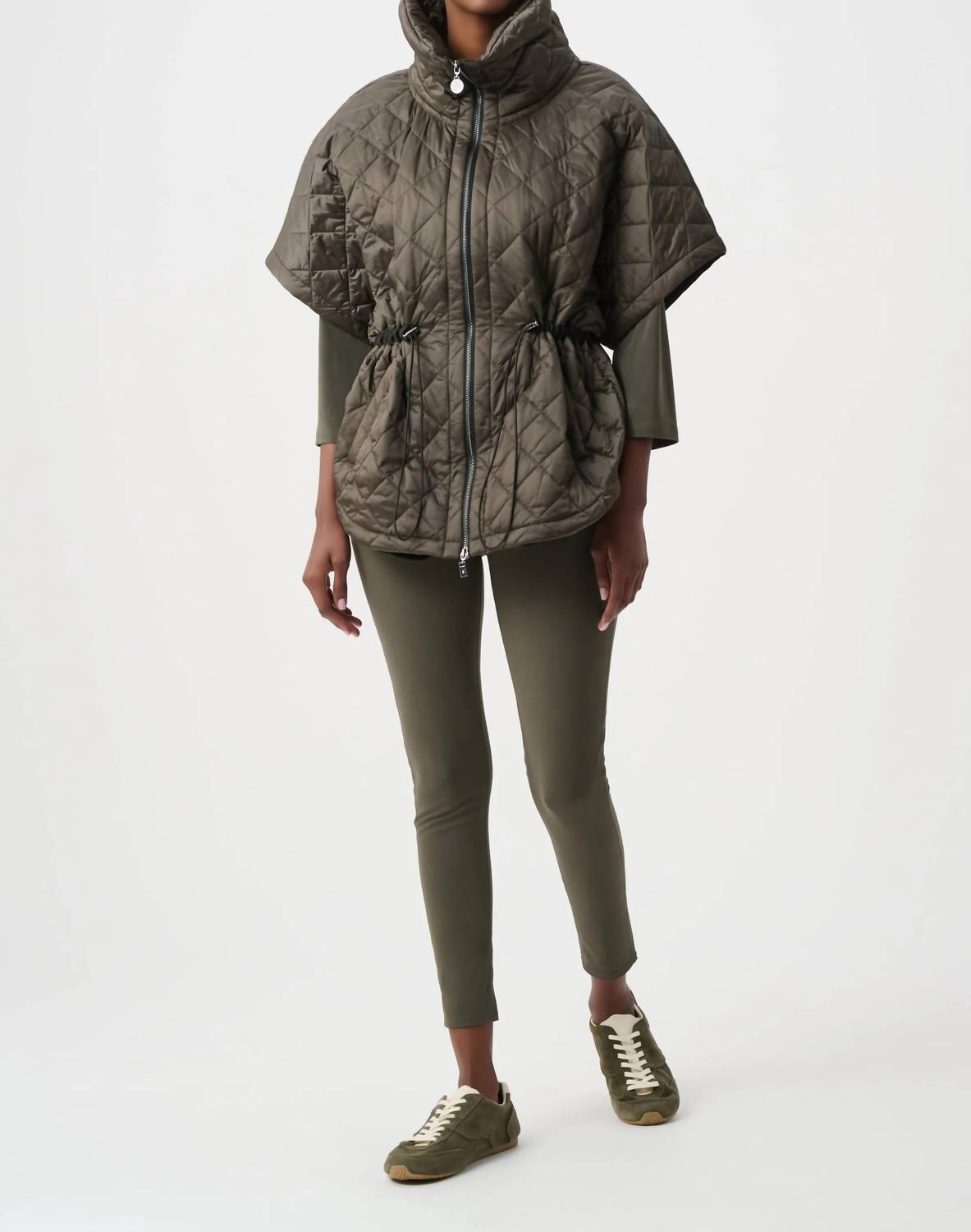 Joseph Ribkoff - Quilted Nylon Shawl Neck Boxy Vest