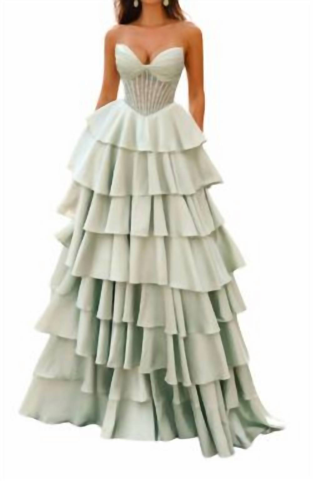 ALYCE PARIS Allure Gown in light sage - women's dress
