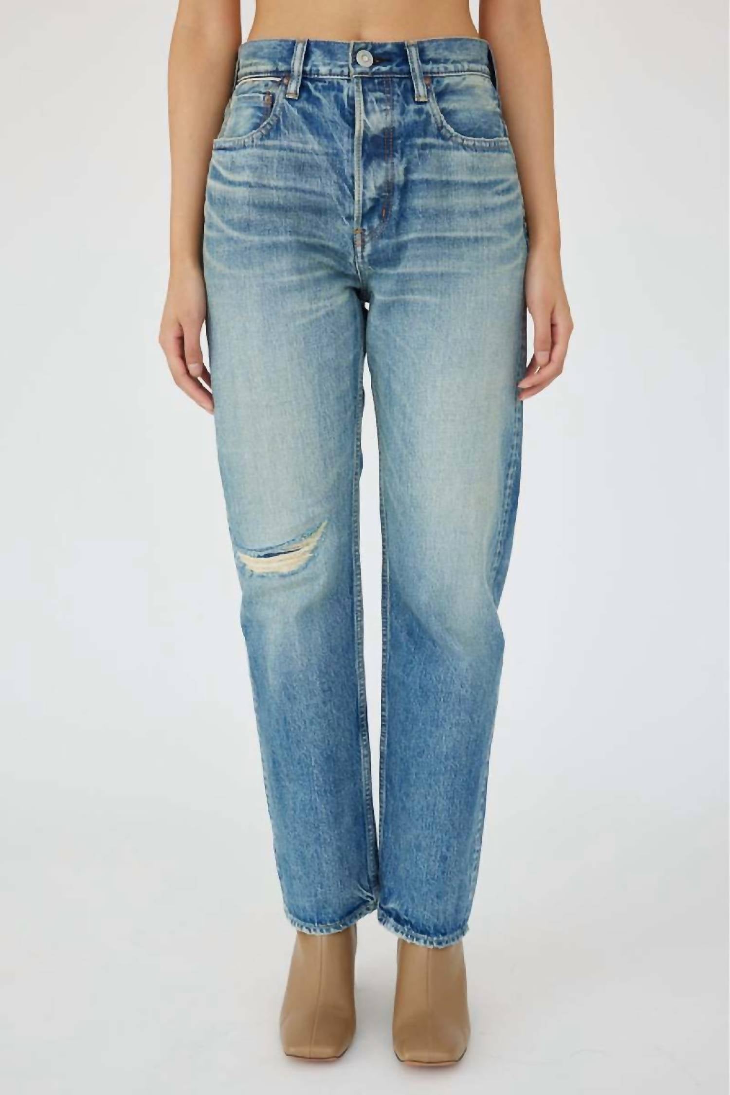 Moussy Mckellar Wide Straight Jeans in blue - women's jeans