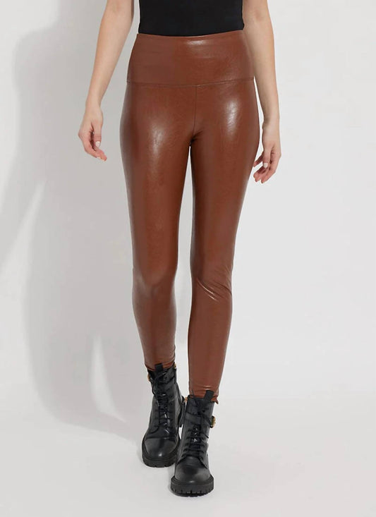 Textured leather legging