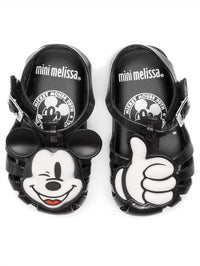 Mini Melissa Girls Mini Aranha Mickey Sandals in black - kids' sandal - alternate view