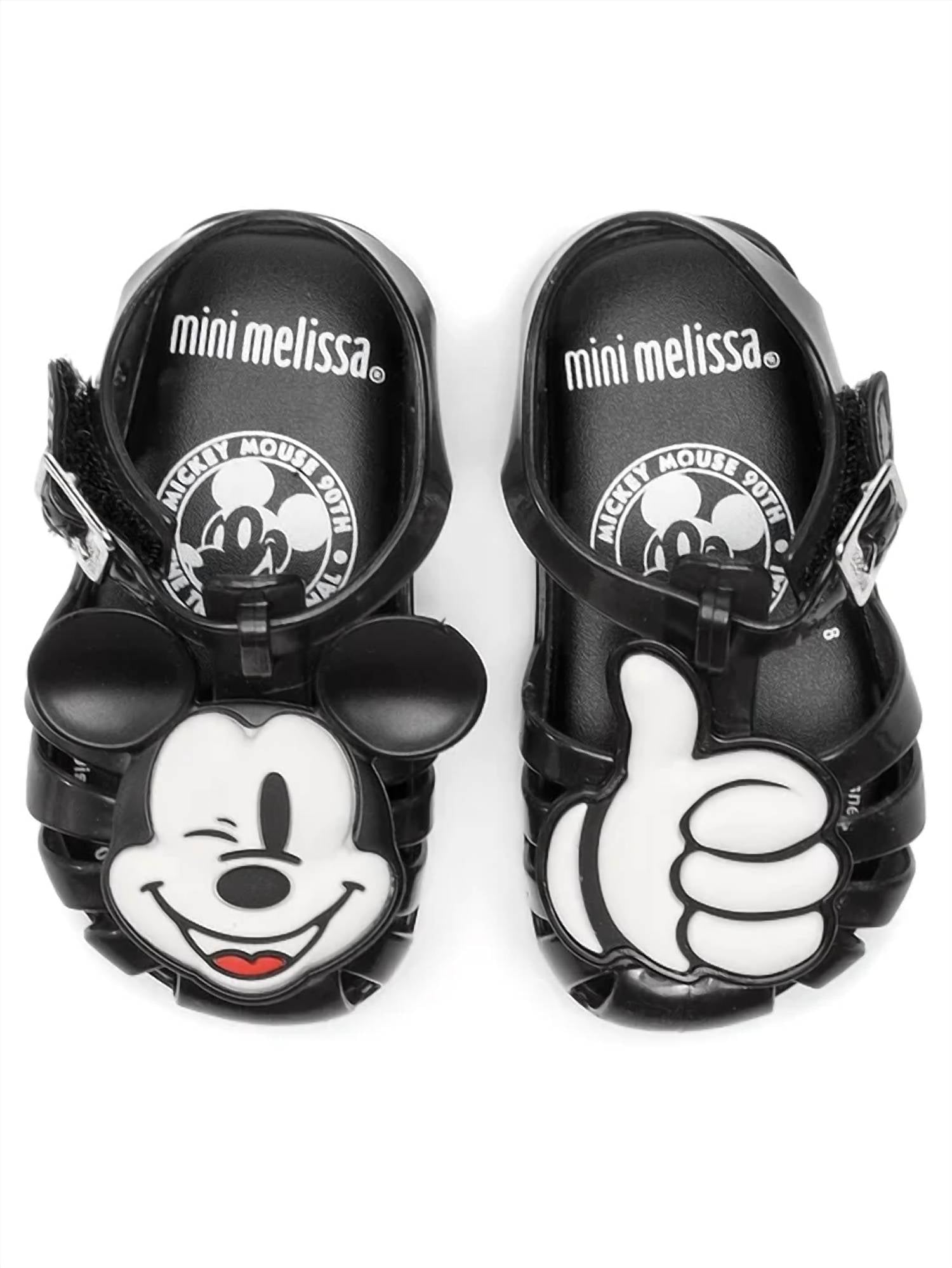 Mini Melissa Girls Mini Aranha Mickey Sandals in black - kids' sandal - alternate view