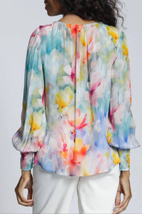 Apny - Pullover Blouse With Smocked Cuff