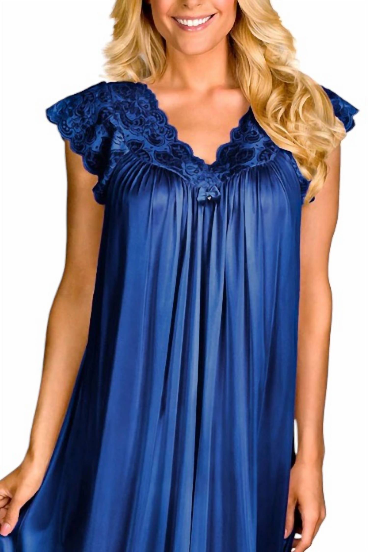 Shadowline Lingerie - Short Lace Cap Sleeve Nightgown