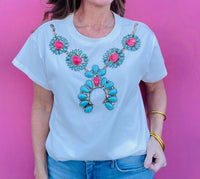 Queen Of Sparkles - Turquoise Necklace Short Sleeve Tee