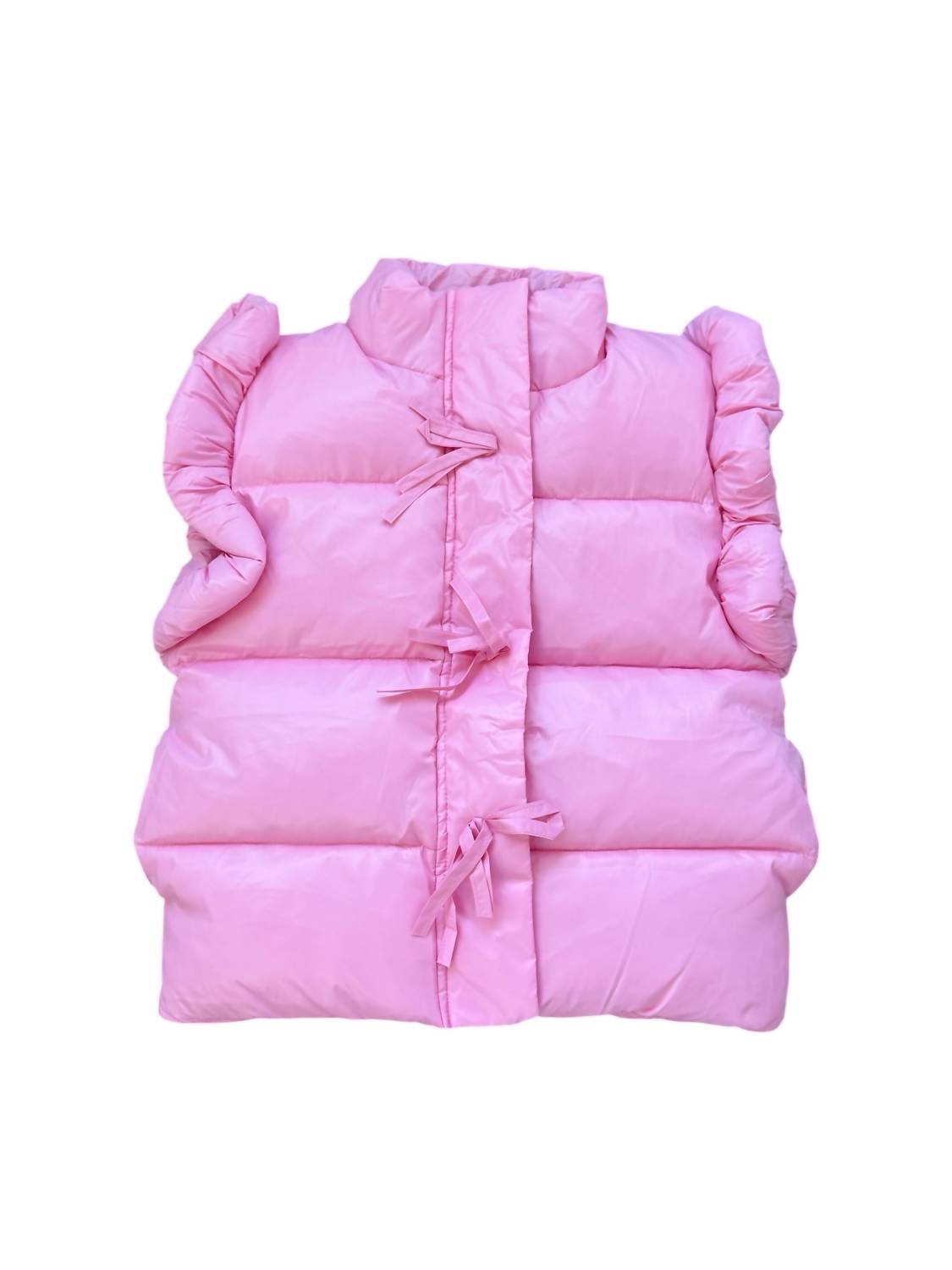 Tweenstyle - Girl's Ruffle Puffer Vest With Bows