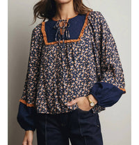 Forte - Patchwork Peasant Blouse