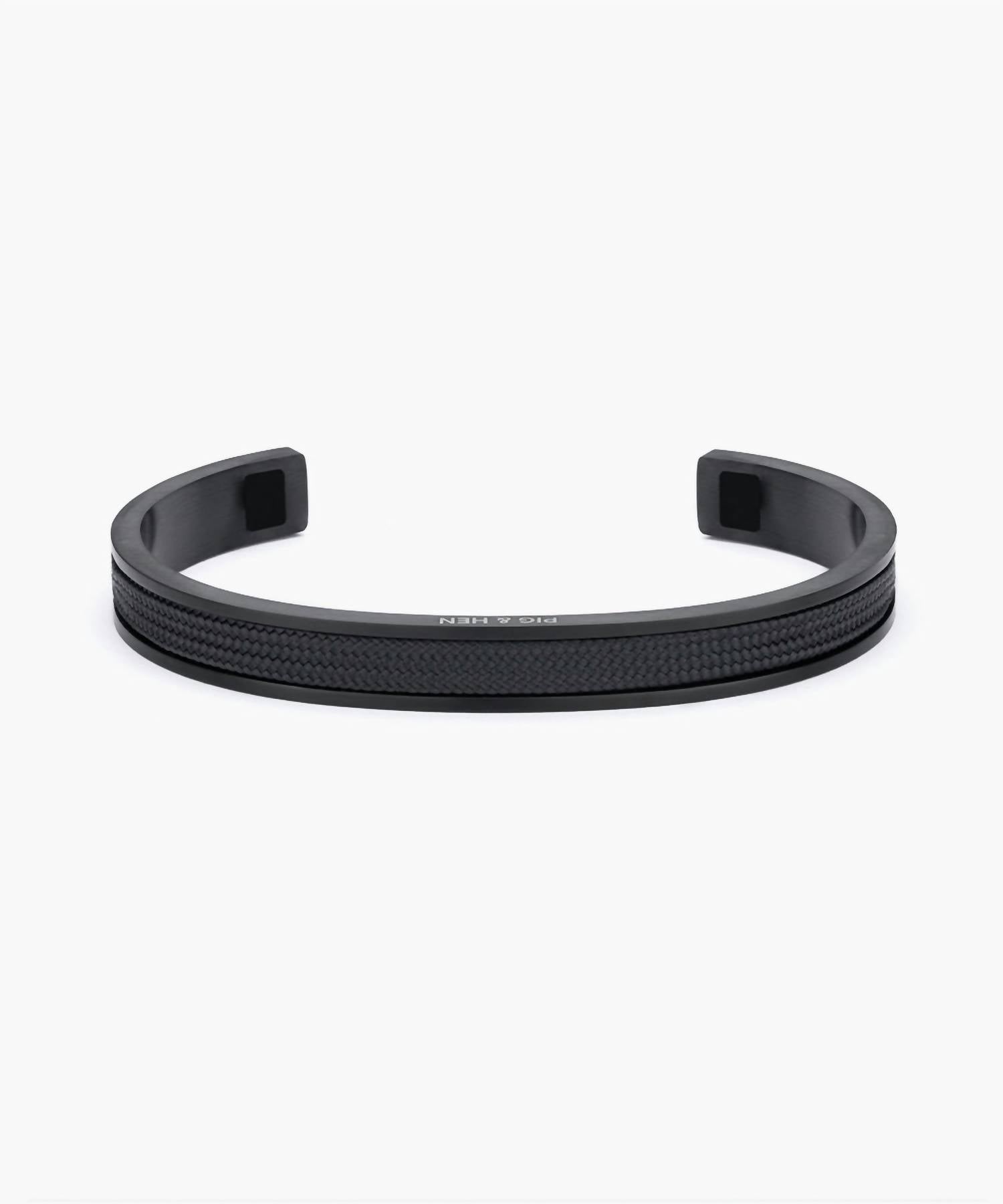 Pig & Hen Men's Navarch 9mm Cuff Bracelet in black black - men's jewelry