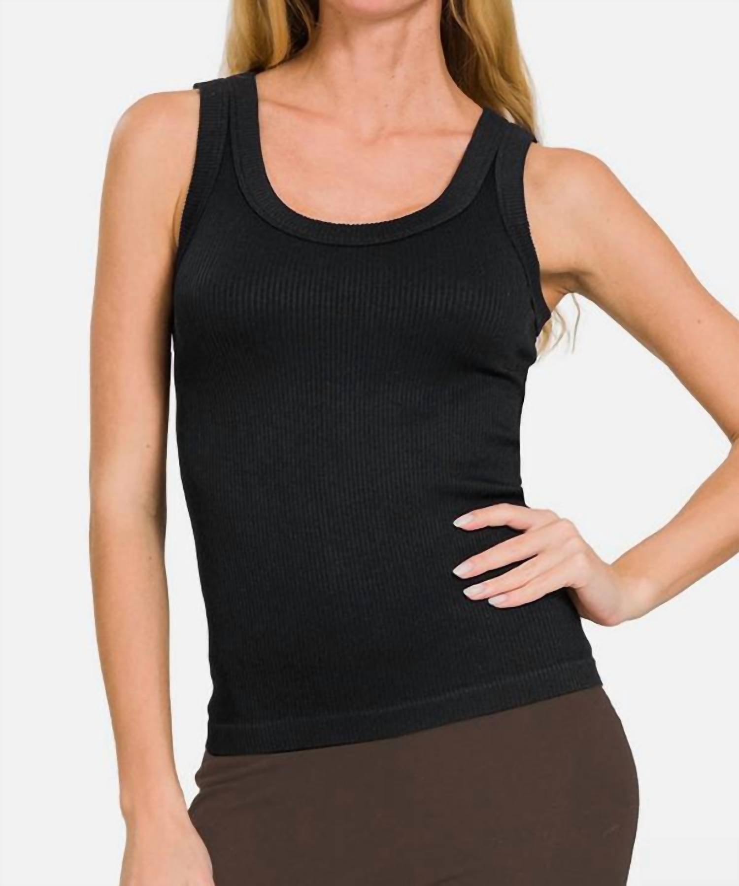 Zenana - Ribbed Scoop Neck Tank Top