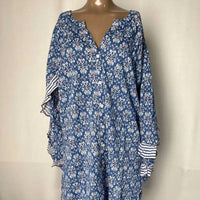 Chakeris - Women's Ellie Short Ruffle Floral Mini Cotton Tunic Dress