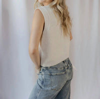 By Together - Oyster Cafe Seashell Button Sweater Top