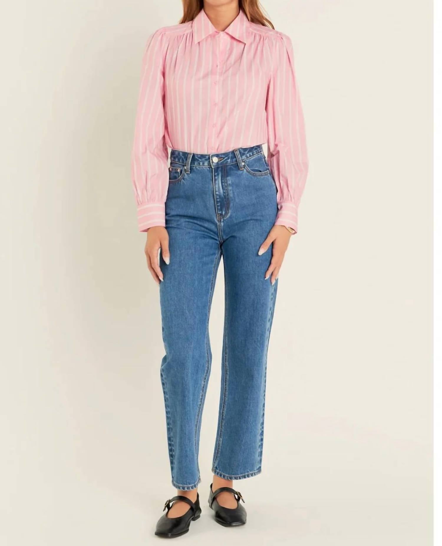 English Factory - Alice Striped Button Down Shirt