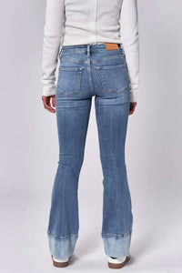 DEAR JOHN DENIM Mid Rise Full Inseam Bootcut Jean in lagoon - women's jeans - detail view