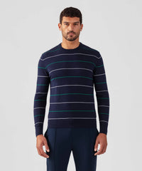 Ron Dorff - Cotton-silk Cashmere Sweater With Tennis Stripes