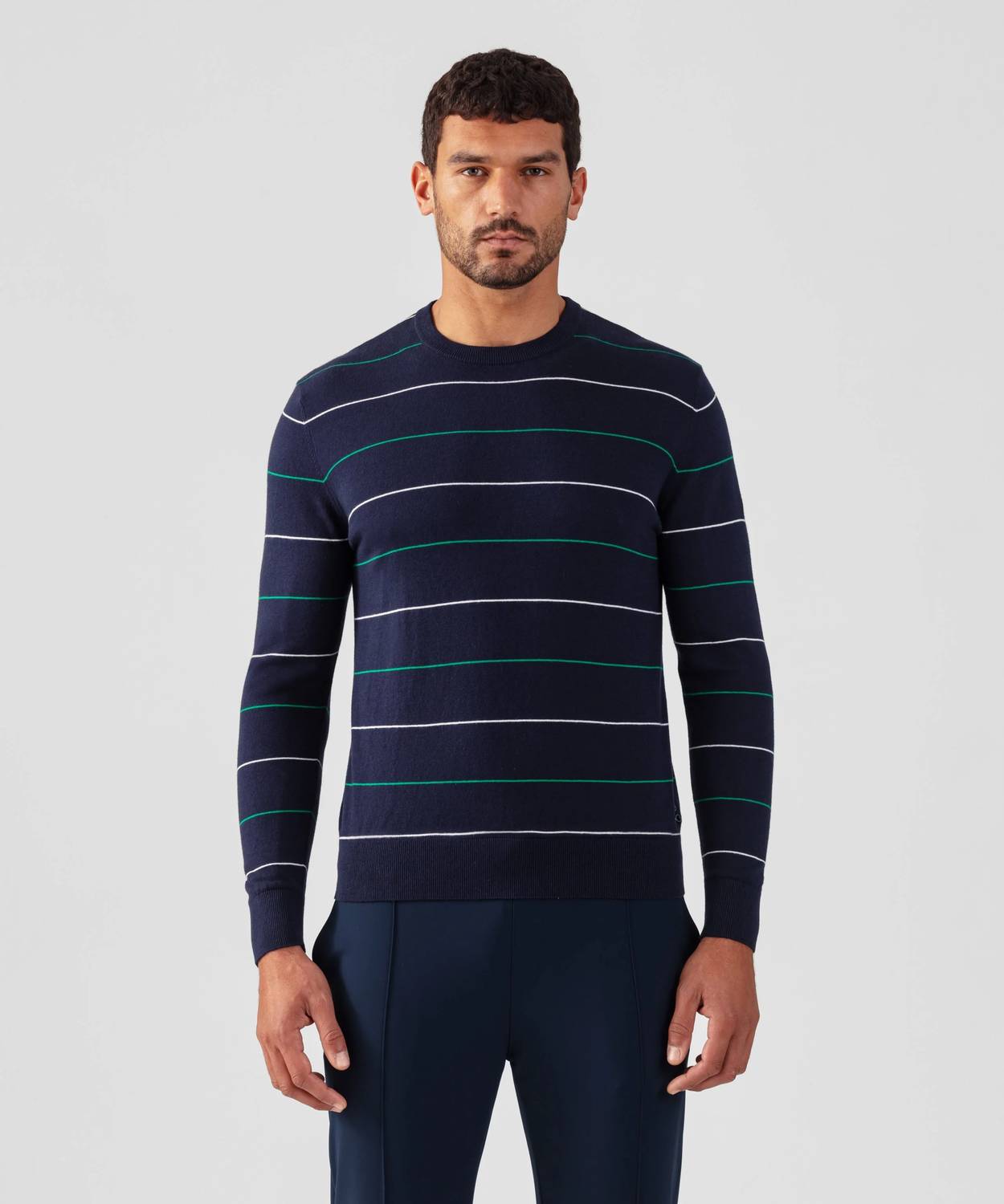Ron Dorff - Cotton-silk Cashmere Sweater With Tennis Stripes