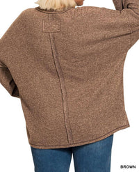Zenana - Brushed Hacci Drop Shoulder Sweater