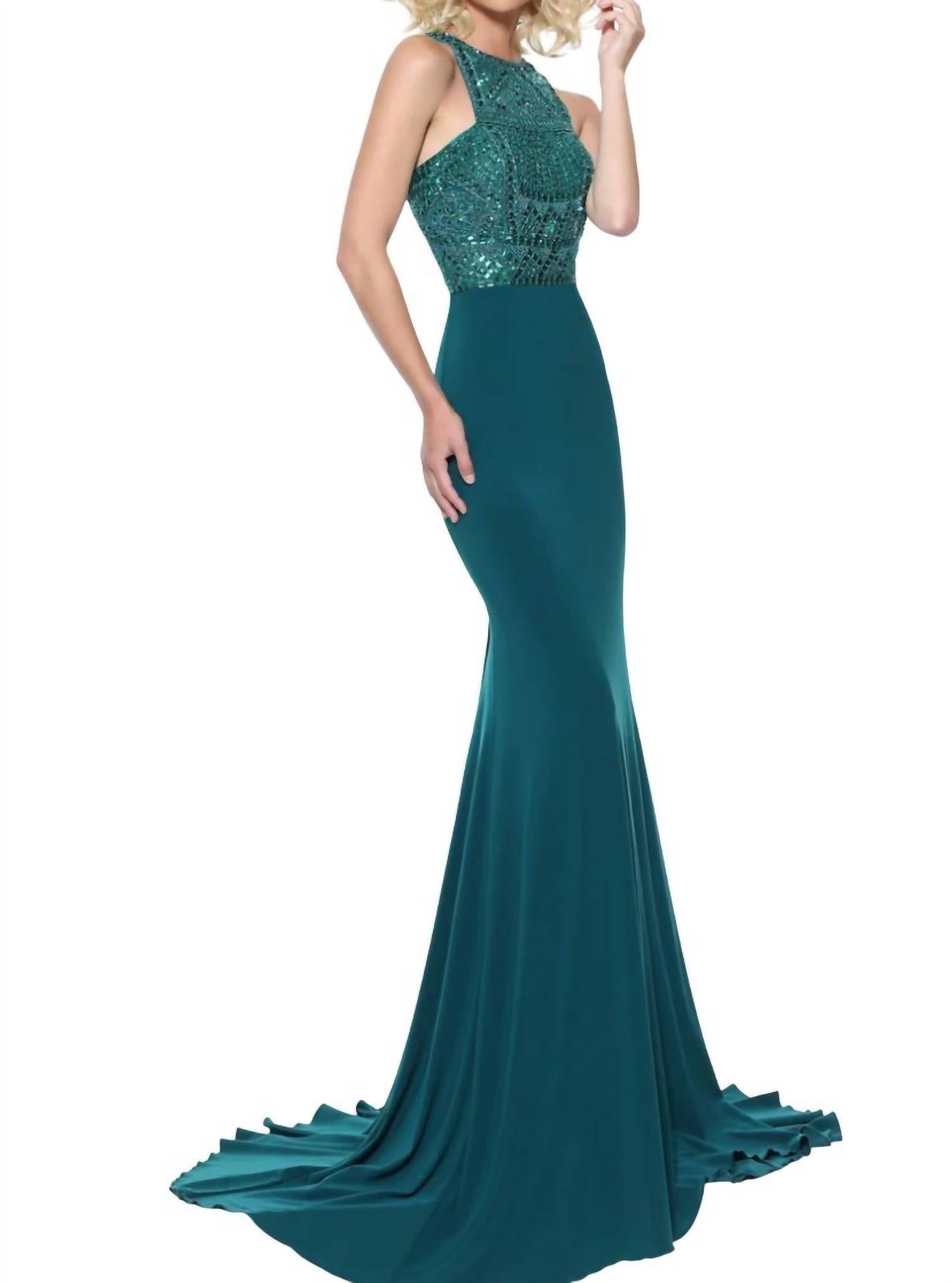 Sherri Hill - Jersey Sleeveless Prom Dress
