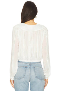 Favorite Daughter - Cropped Button Down Daisy Top