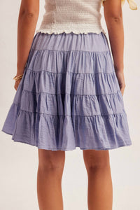 Hem & Thread - Tiered Midi Skirt With Tassel