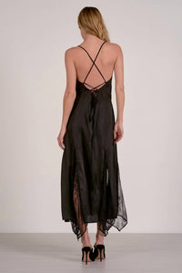 ELAN Maxi Slip Lace Insert Dress in black - women's dress - alternate view