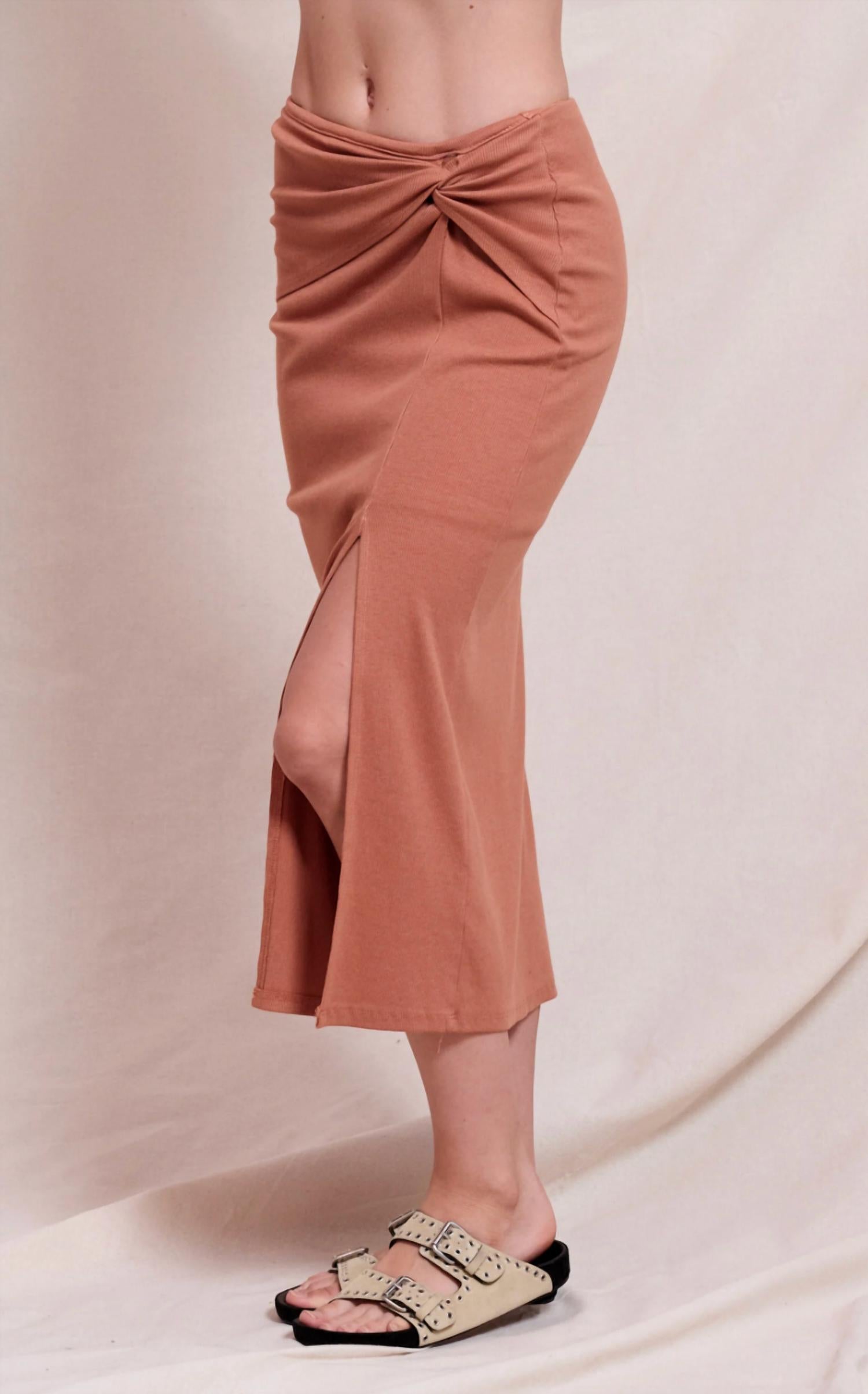 Sundry - Side Twist Midi Skirt