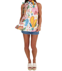 Umgee - Women's Blooming Beauty Floral Halter Neck Top