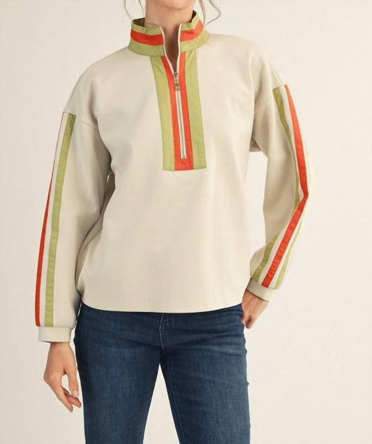 Jodifl - Contrast Zip Up Sweatshirt