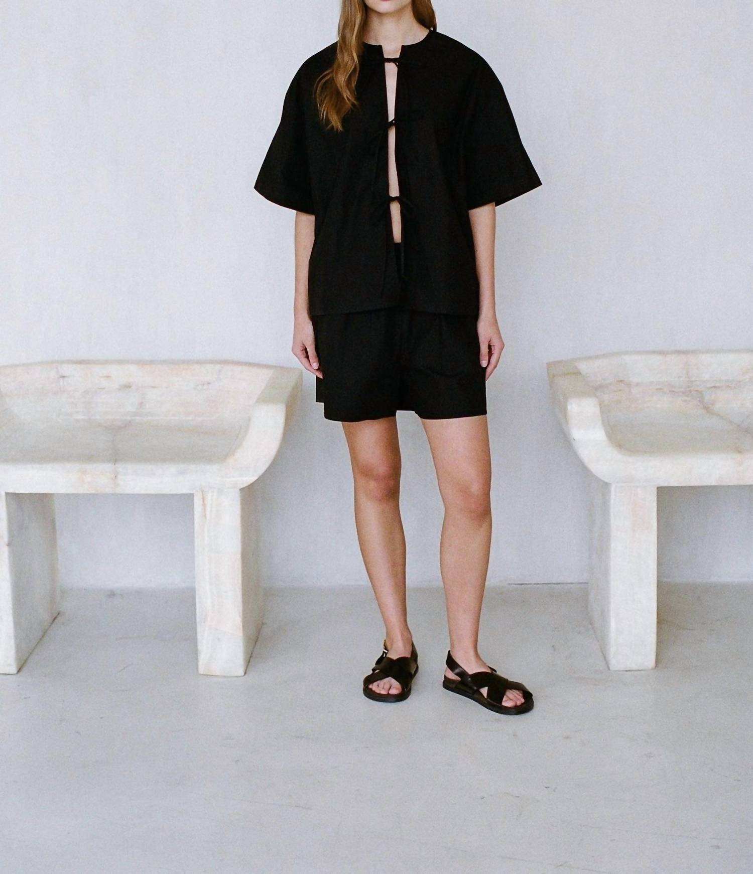 A.Ren - Cotton Front Tie Top