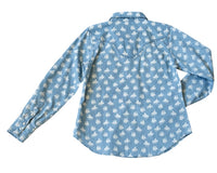 TASHA POLIZZI Women's Markie Patterned Denim Shirt in blue - women's shirt - detail view