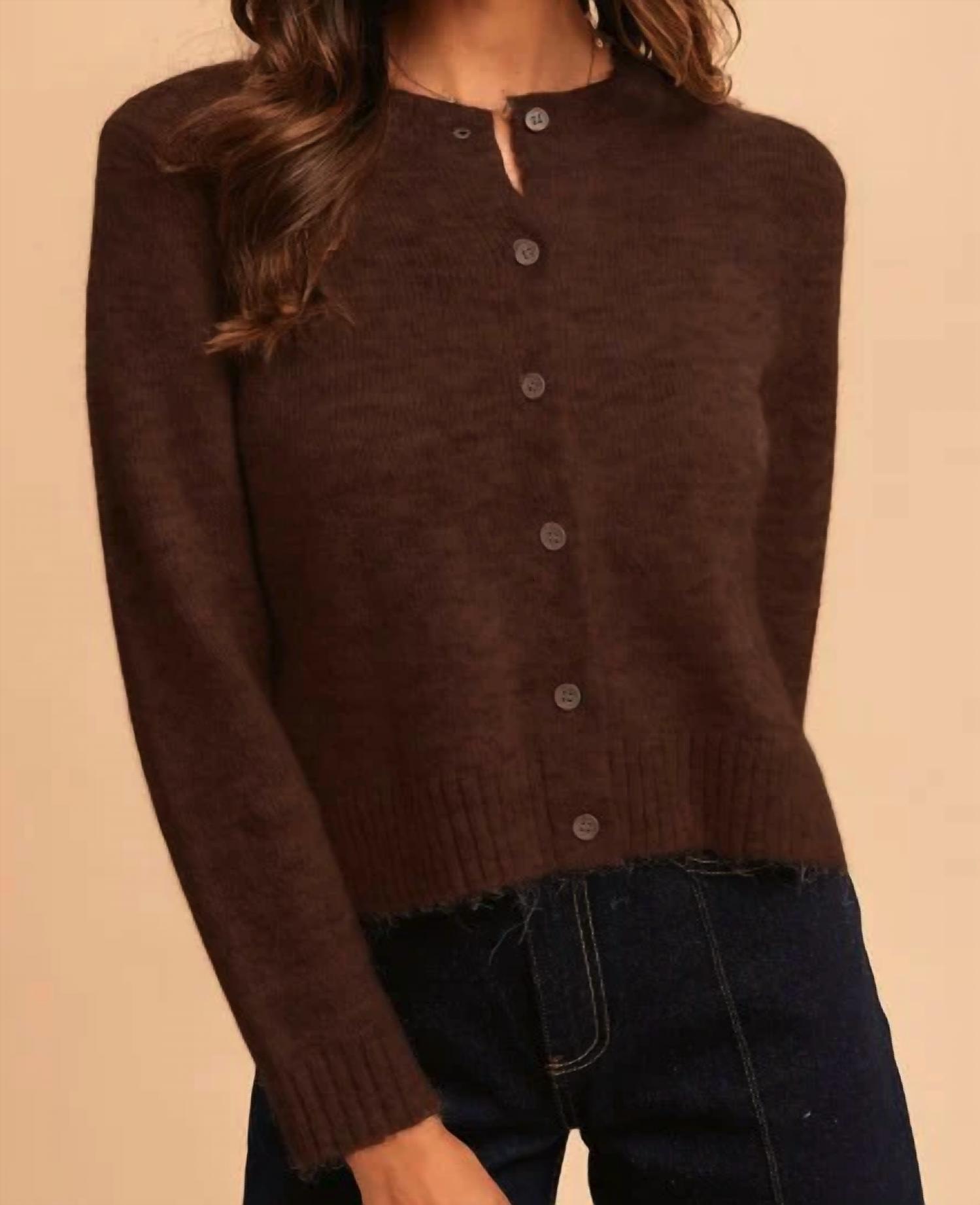 Anniewear - Melange Cropped Cardigan