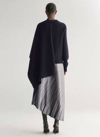 A.L.C. Tracy Metallic Vegan Leather Skirt in slate metallic - women's skirt - detail view