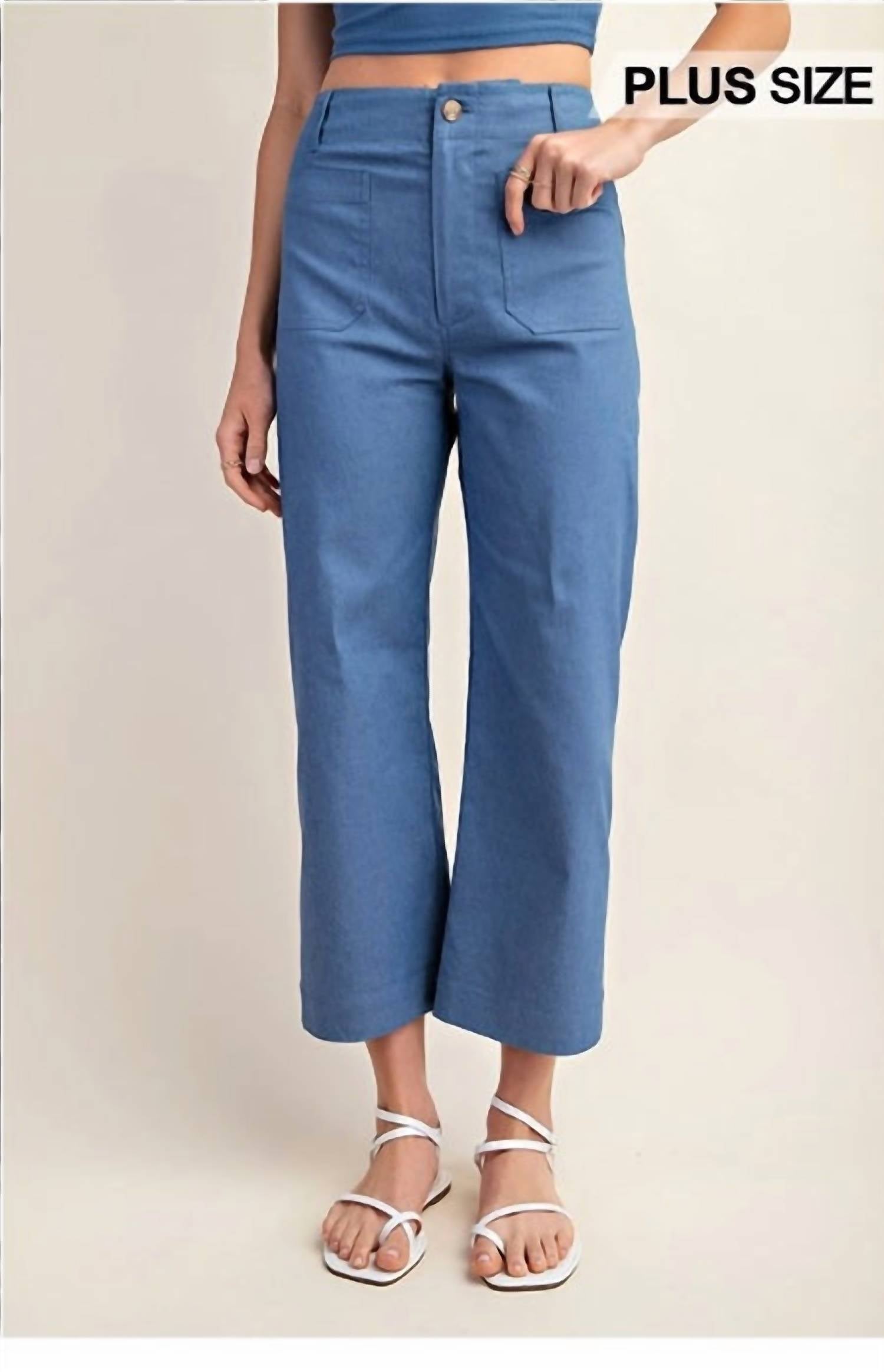 Gigio - Ankle Cropped Summer Denim Pants - Plus