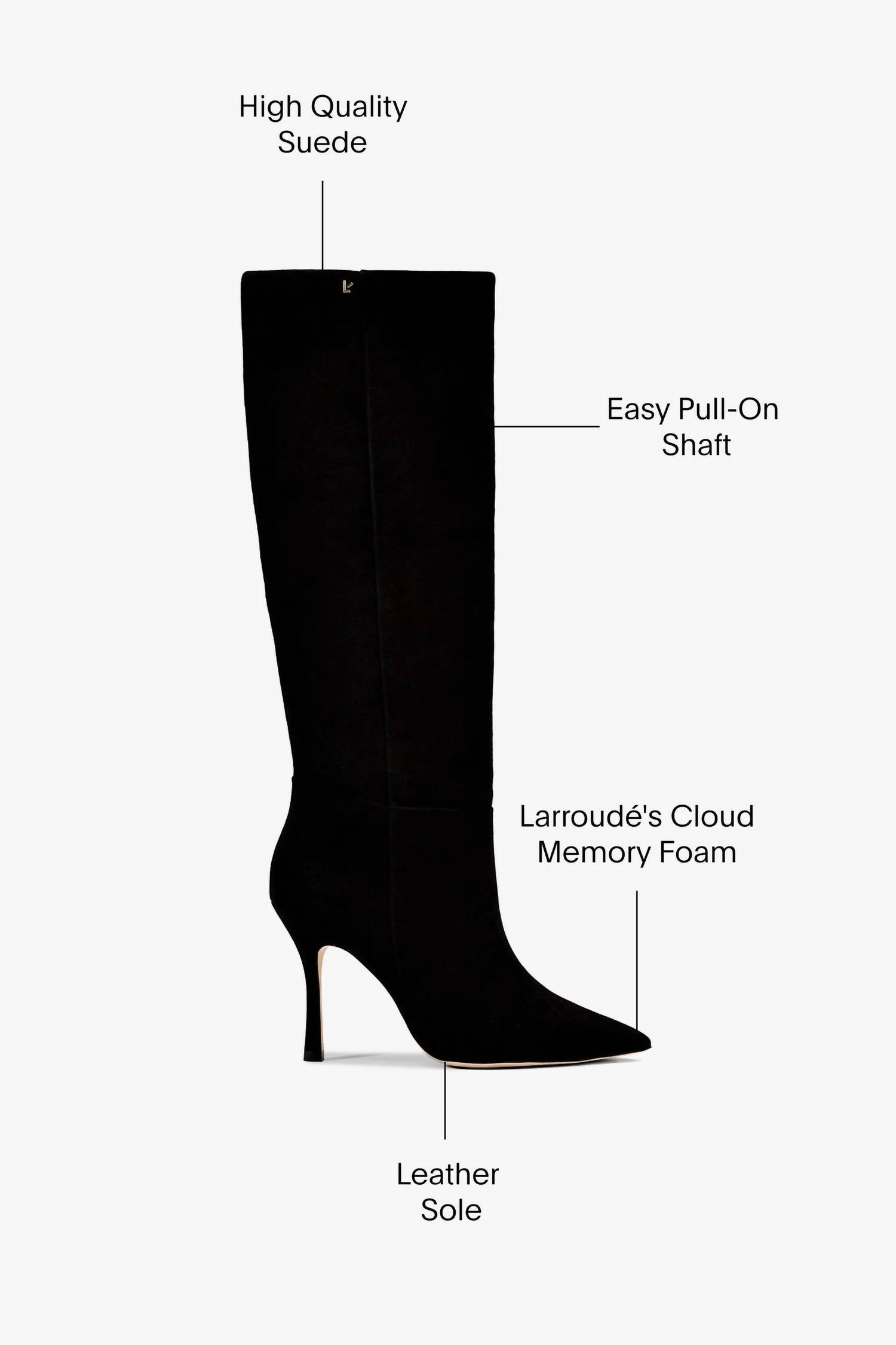 Larroude Women's Kate Hi Stiletto Pointed Toe Boots in black - women's shoe - view 5