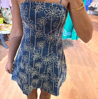 Baby Pink - Embroidered Flower Mini Sundress
