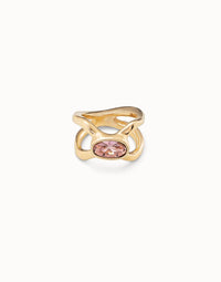 UNOde50 Women's Guardian Ring in gold pink - women's jewelry - alternate view