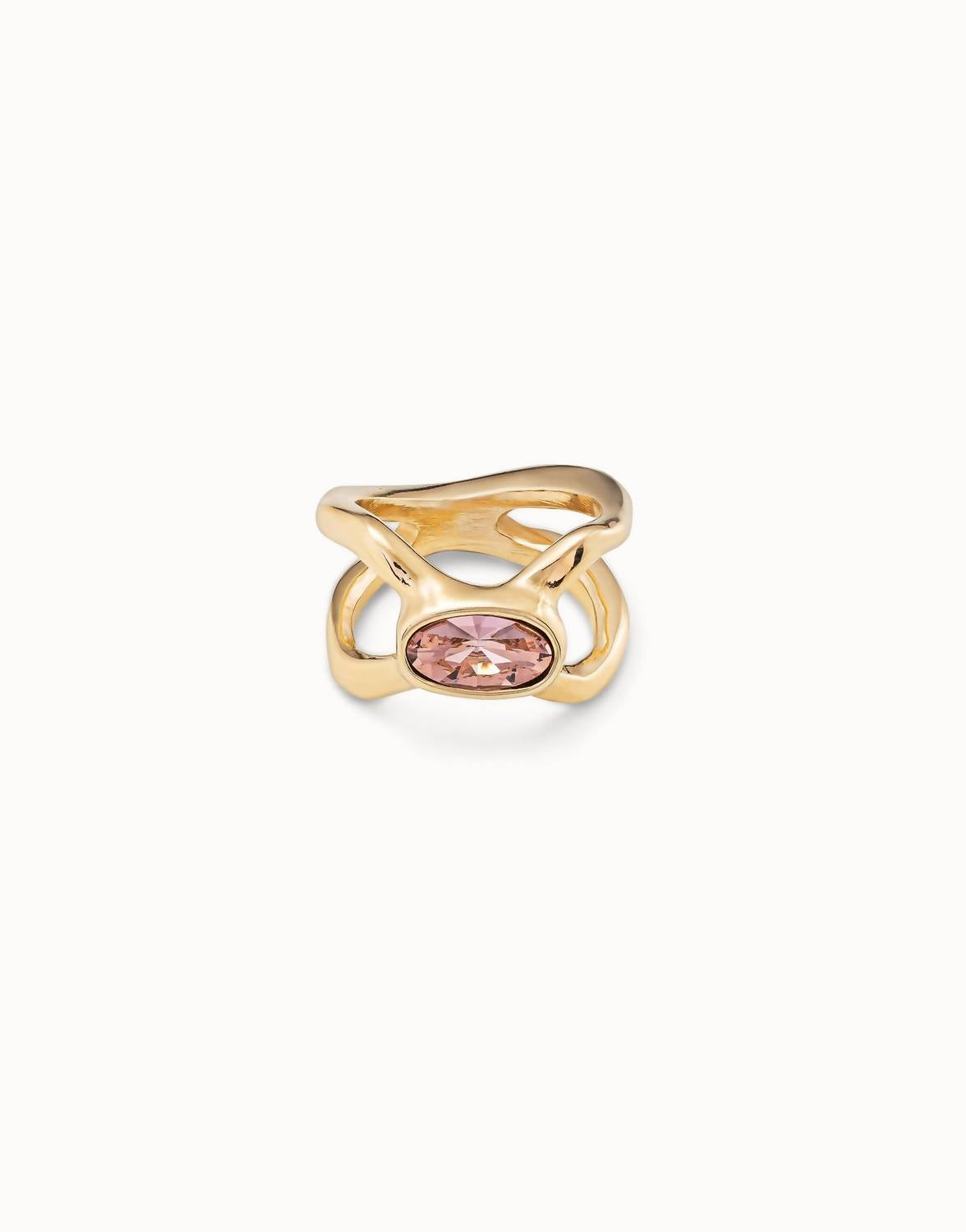 UNOde50 Women's Guardian Ring in gold pink - women's jewelry - alternate view