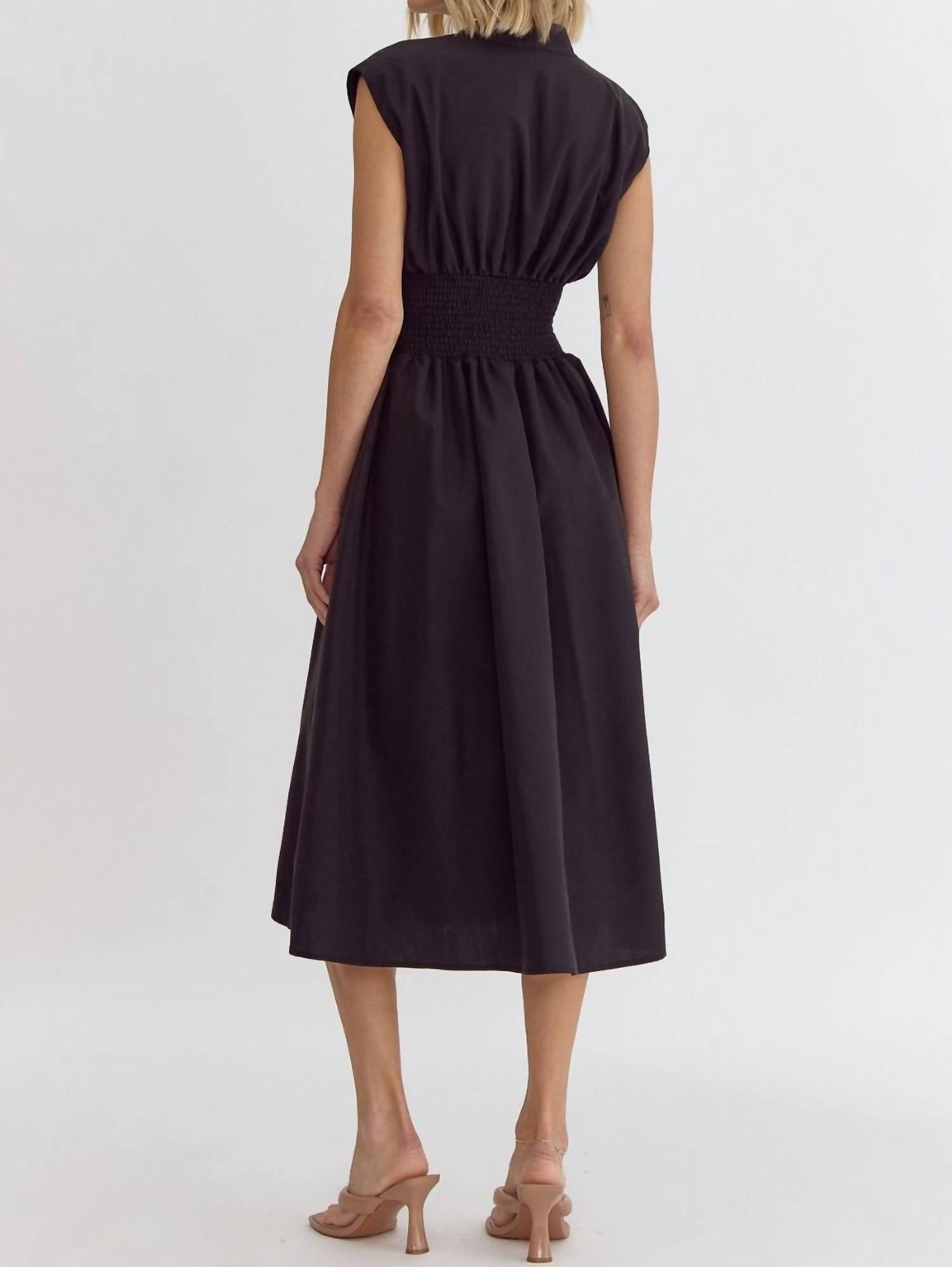 entro Audrey Midi Dress in black - women's dress - view 4