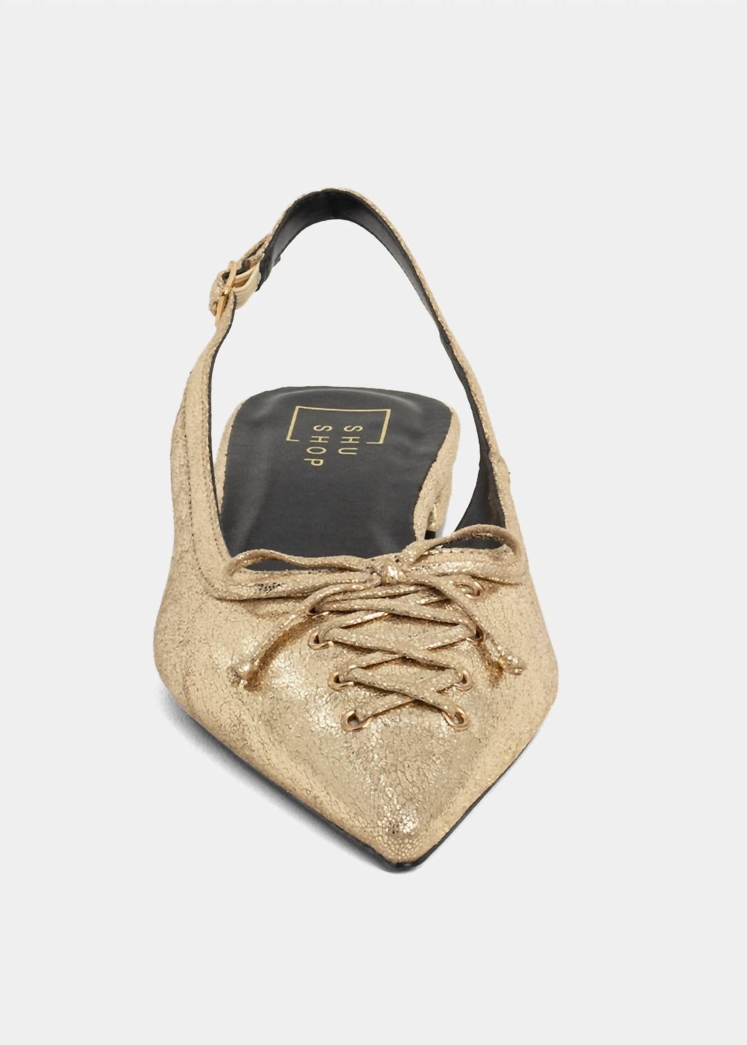 SHU SHOP Women's Amy Slingback Flats in gold - women's flats - alternate view