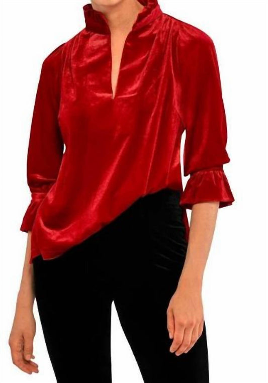 Gretchen Scott - Ruffneck Tunic Silky Velvet