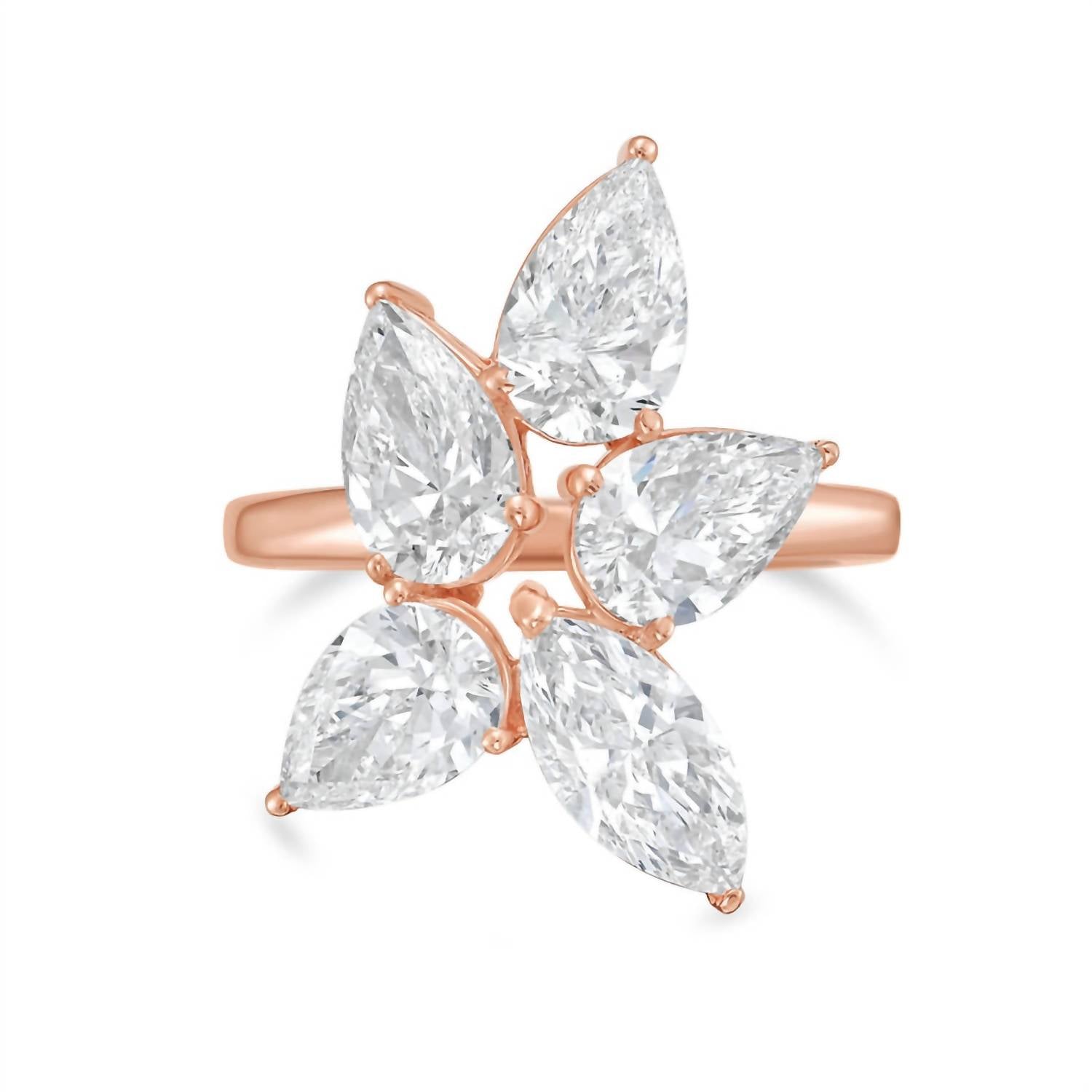 Diana M Jewels - Women's Pear & Marquise Lab-Grown Diamond Fashion Ring (6.00 Ct) - Elegant