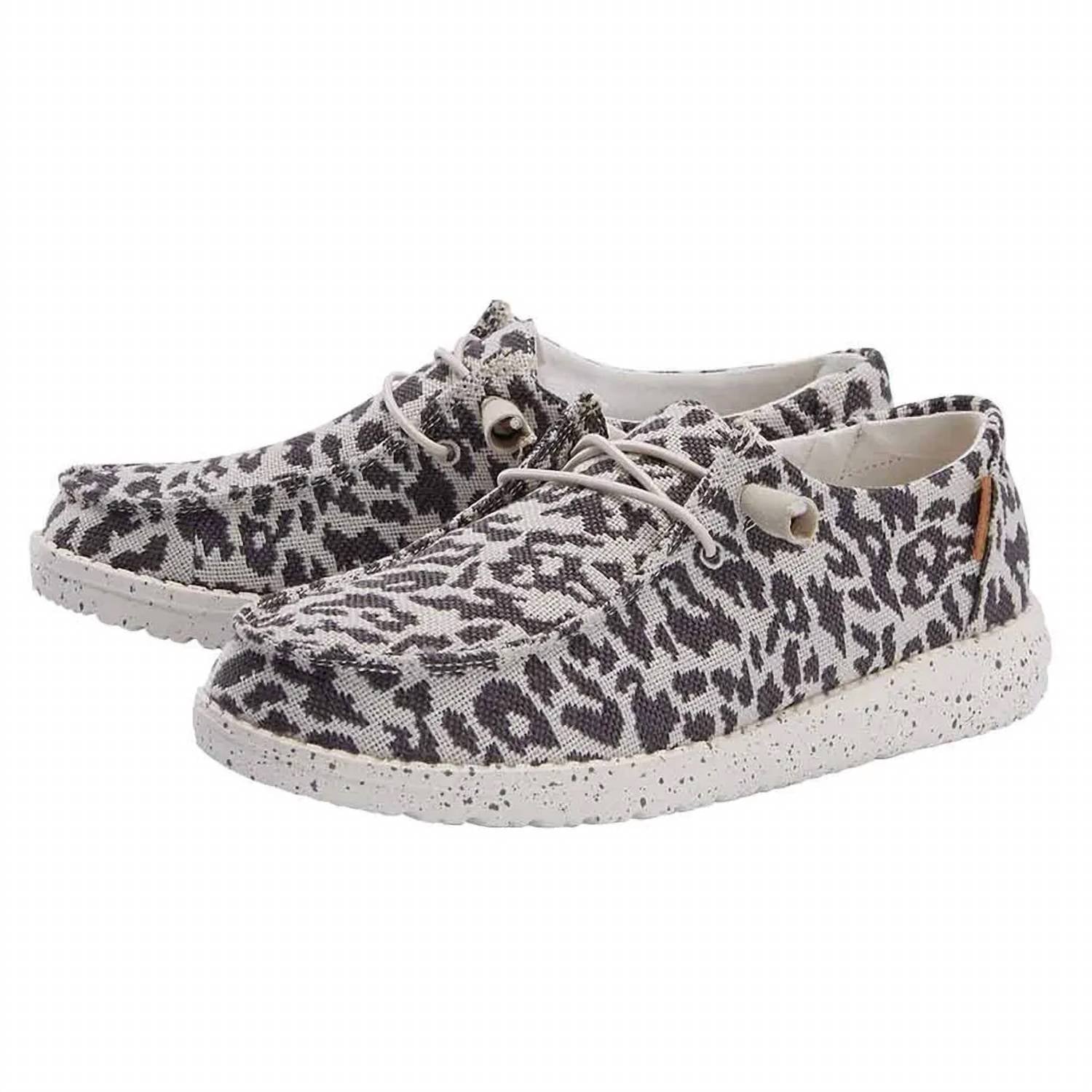 HEY DUDE Women's Wendy Cheetah Sneakers in grey - women's sneaker - detail view
