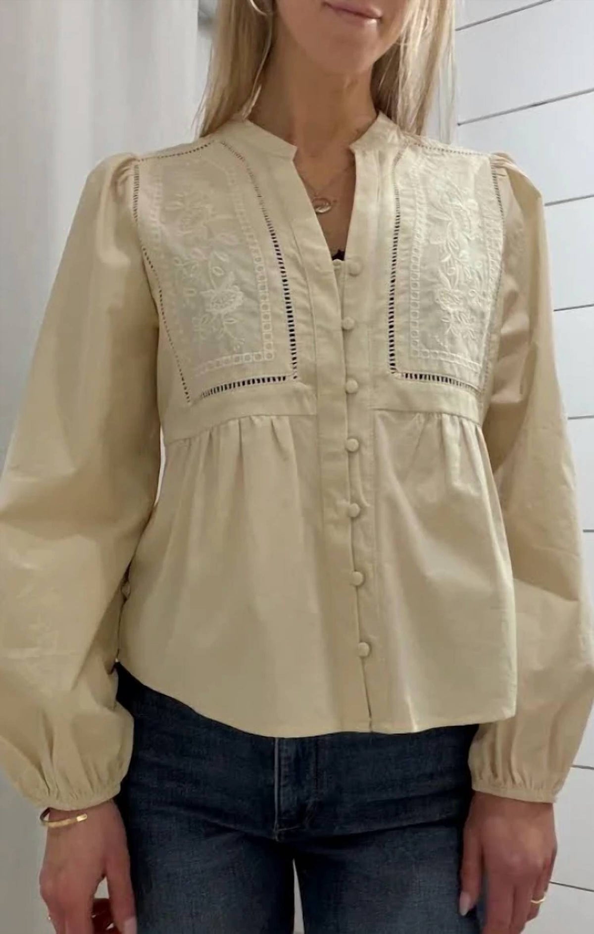 Mint Exclusives - Evie Embroidered Peasant Blouse