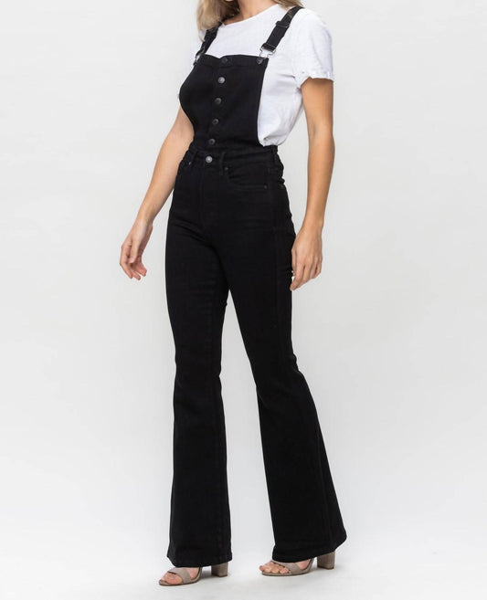 Judy Blue - High Waist Tummy Control Top Retro Flare Overall Jeans