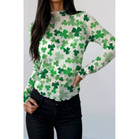Aapparella - Lucky Clover Mesh Long Sleeve Top